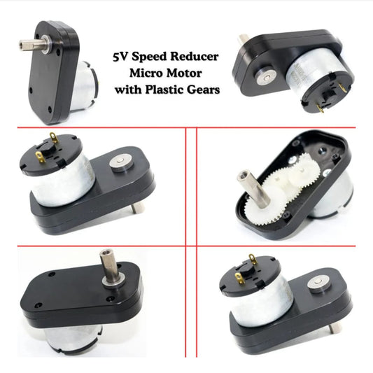 5V Speed Reducer Micro Motor with Plastic Gears MAKERJUNCTION