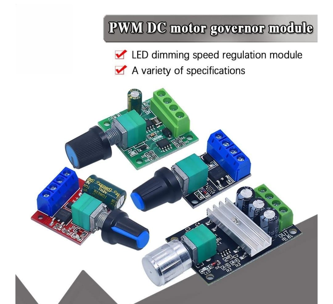 PWM DC Motor Speed Regulator 3V 6V 12V 24V 35V - 5Amp [Red] MAKERJUNCTION