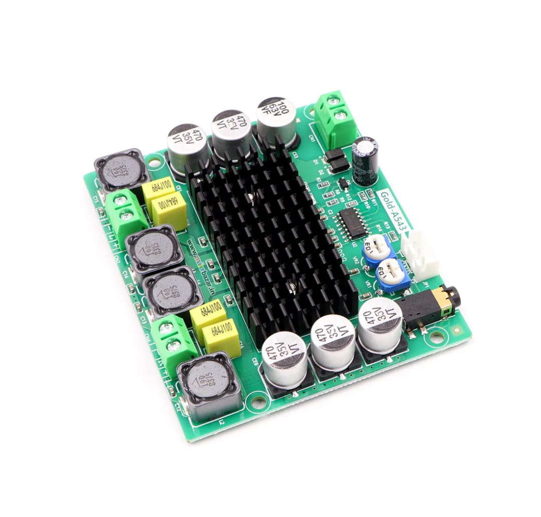 [Type 2] Gold-A543 12-26V 120W Dual Channel High Power Digital Power Amplifier Board (With Aux Port) MAKERJUNCTION