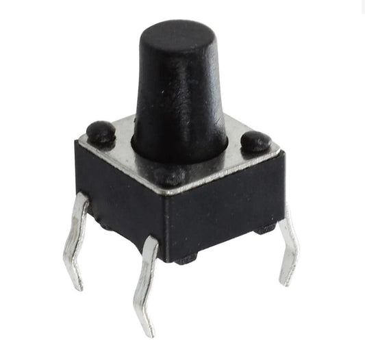 6x6x9mm Mini Tactile Black Button - 4Legs (Micro Push Switch) MAKERJUNCTION