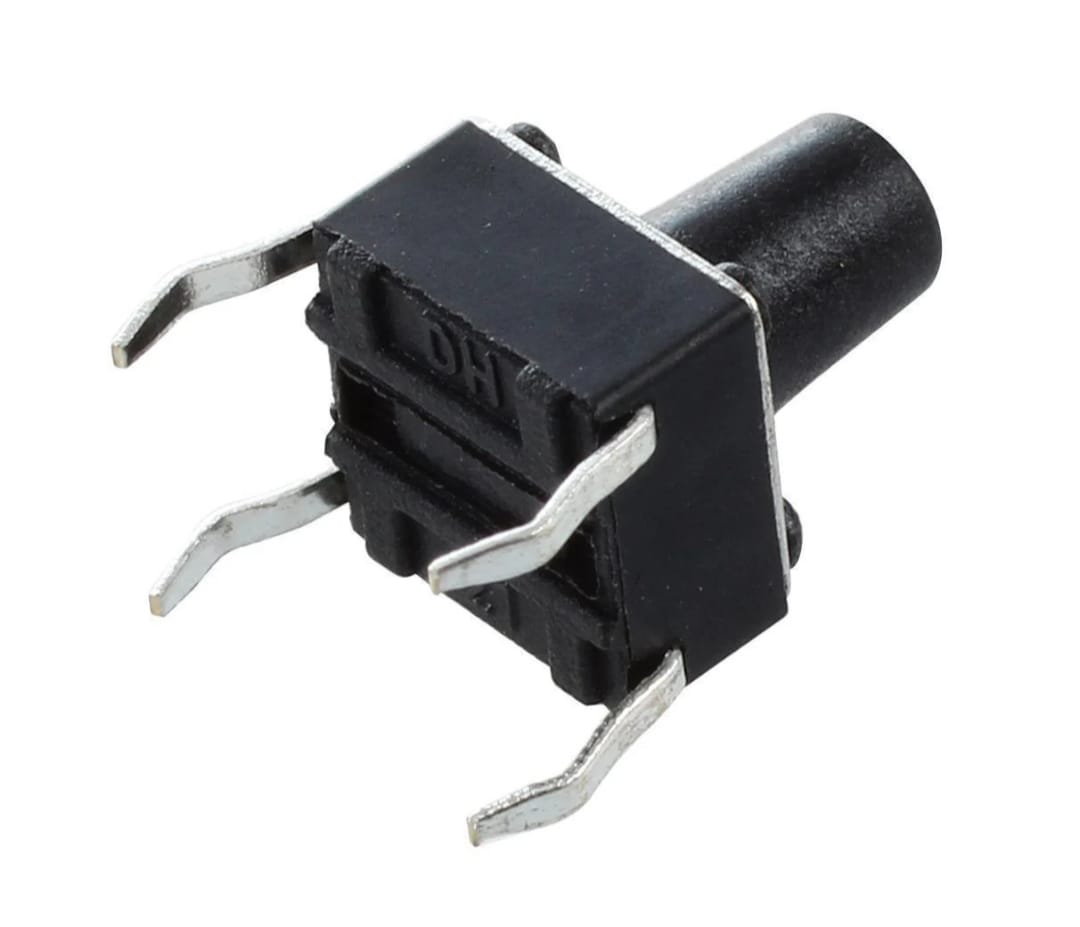 6x6x9mm Mini Tactile Black Button - 4Legs (Micro Push Switch) MAKERJUNCTION