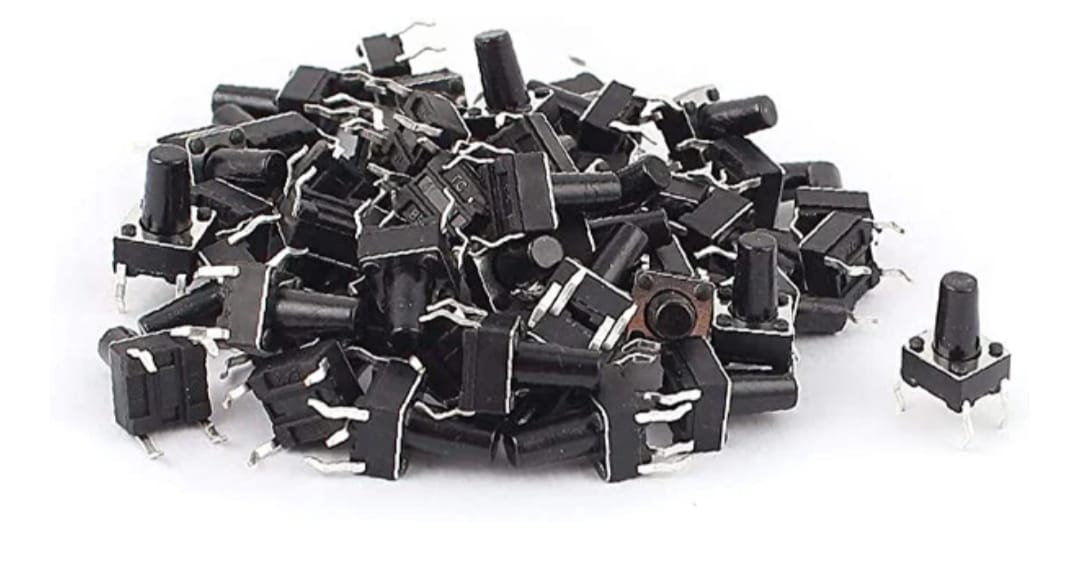 6x6x9mm Mini Tactile Black Button - 4Legs (Micro Push Switch) MAKERJUNCTION