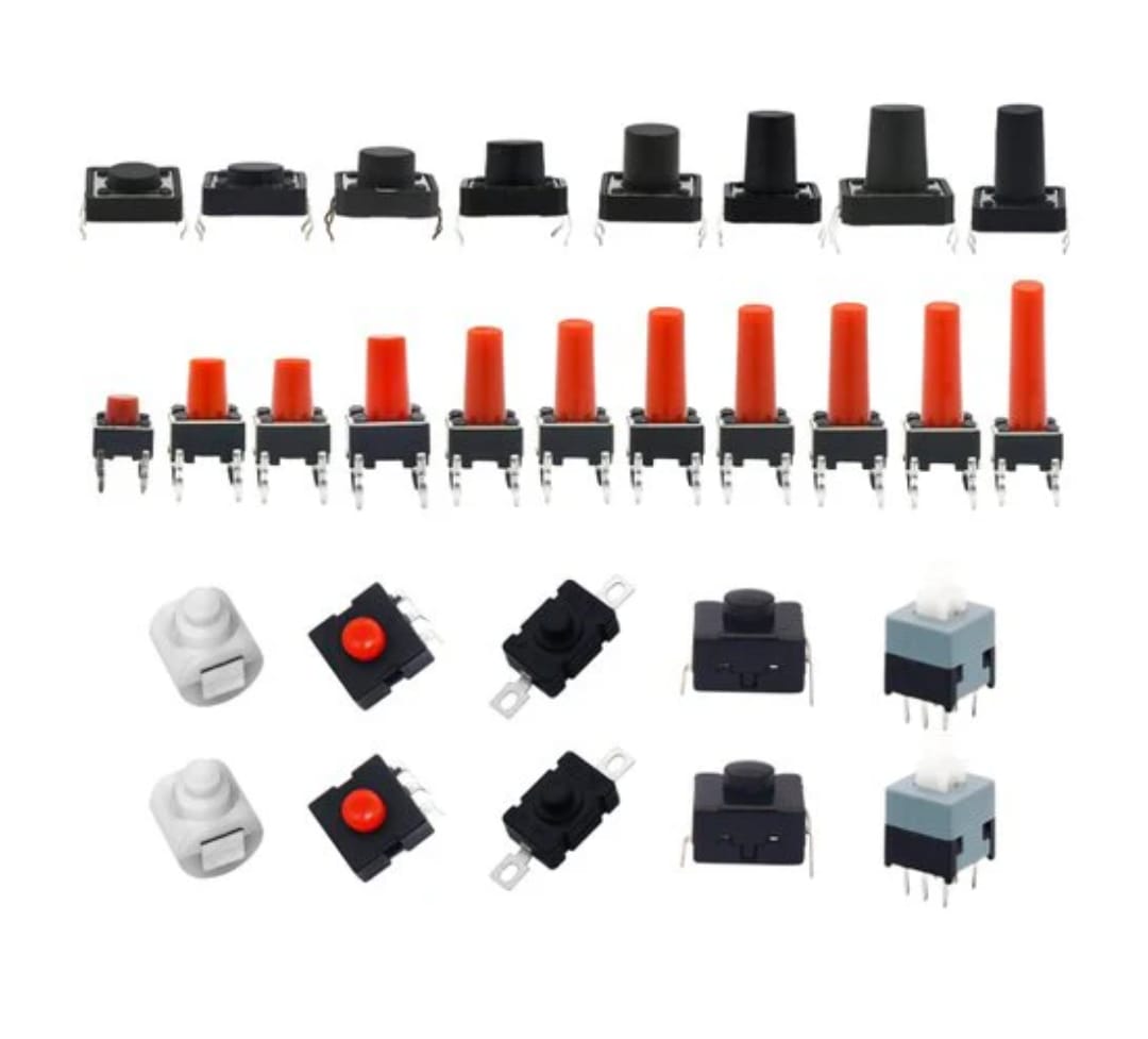 6x6x9mm Mini Tactile Black Button - 4Legs (Micro Push Switch) MAKERJUNCTION