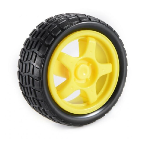 65mm Robot Wheel for BO Motors (Yellow) MAKERJUNCTION