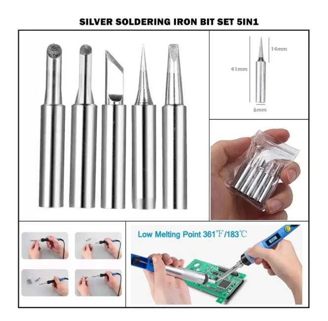 60W Premium Soldering Iron/Station Bits 5-in-1 MAKERJUNCTION