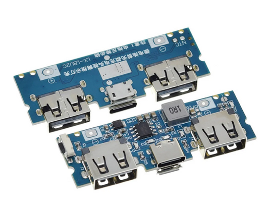 LX-LBU2C Micro+Type-C Dual-USB 5V 2.4A 18650 Lithium Battery Charging Module MAKERJUNCTION