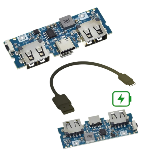 LX-LBU2C Micro+Type-C Dual-USB 5V 2.4A 18650 Lithium Battery Charging Module MAKERJUNCTION