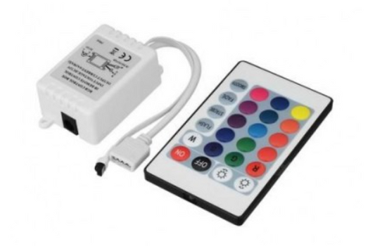 12V 5050 RGB LED Strip Controller box with 24 Key IR Remote Control MAKERJUNCTION