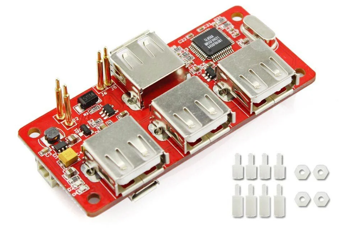 Elecrow USB Hub & Power Manager for Raspberry Pi Zero – 4-Port USB Expansion & Power Control Board | MakerJunction MAKERJUNCTION
