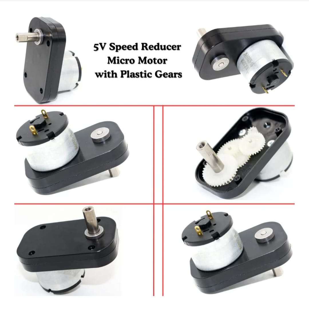 5V Speed Reducer Micro Motor with Plastic Gears MAKERJUNCTION